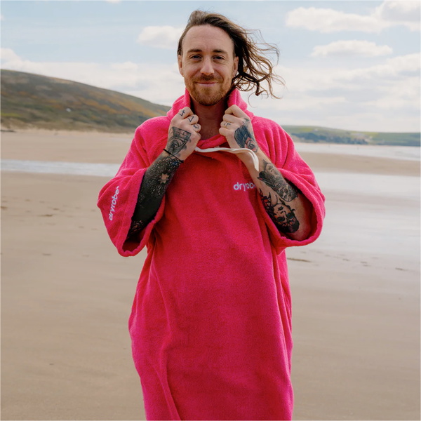 2026 Dryrobe Organic Towel Change Robe ORGANICTCRHP - Hot Pink